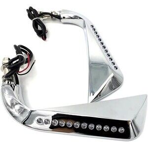 Motorcycle Rearview Mirrors With Flowing Water Turn Signal New!